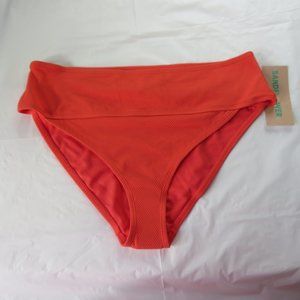 Sandflower Women's Orange Seamed Highwaist  Bottom Swimsuit